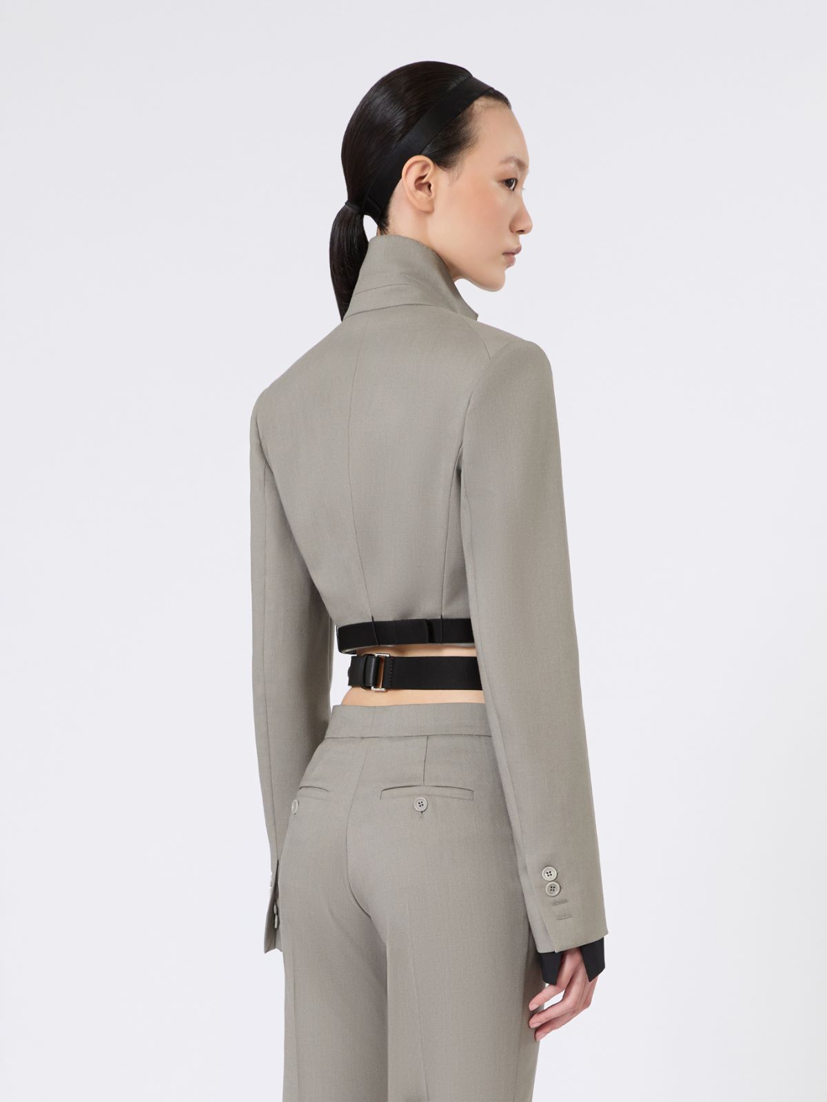 Slim-fit jacket in wool, mohair and silk - MEDIUM GREY - Max Mara - 3