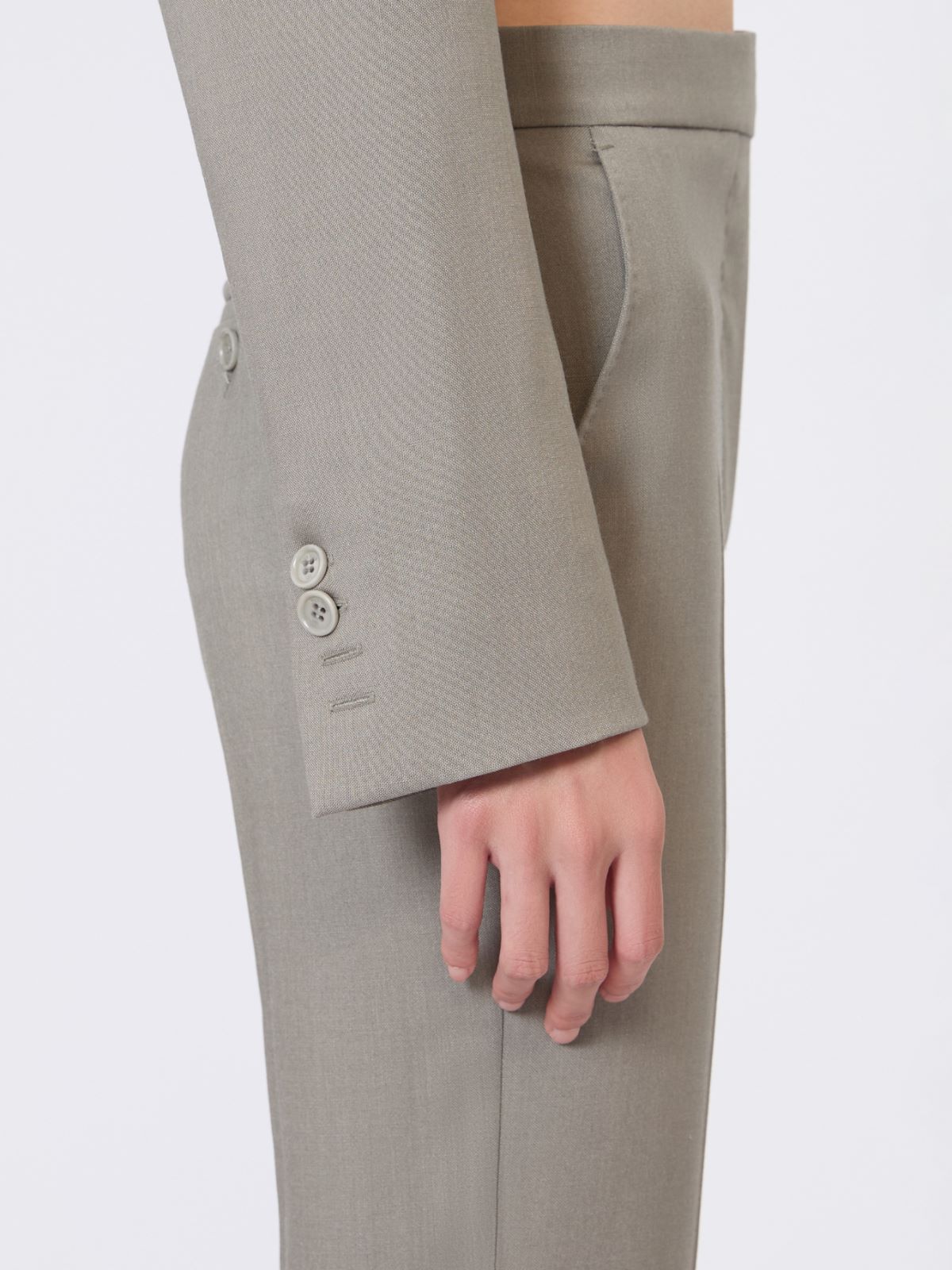 Slim-fit jacket in wool, mohair and silk - MEDIUM GREY - Max Mara - 4