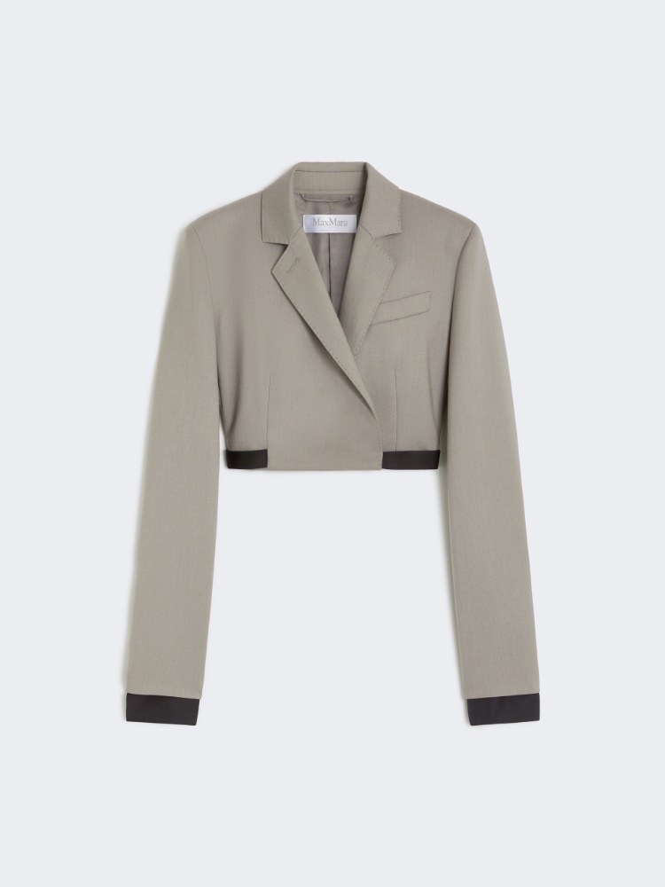 Slim-fit jacket in wool, mohair and silk - MEDIUM GREY - Max Mara