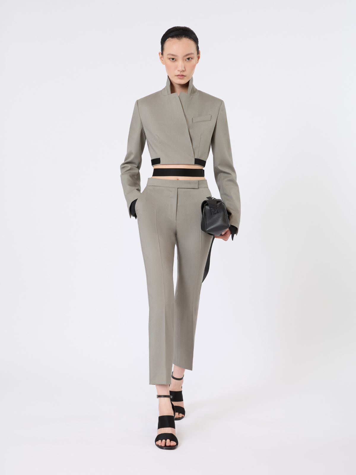 Slim-fit jacket in wool, mohair and silk - MEDIUM GREY - Max Mara