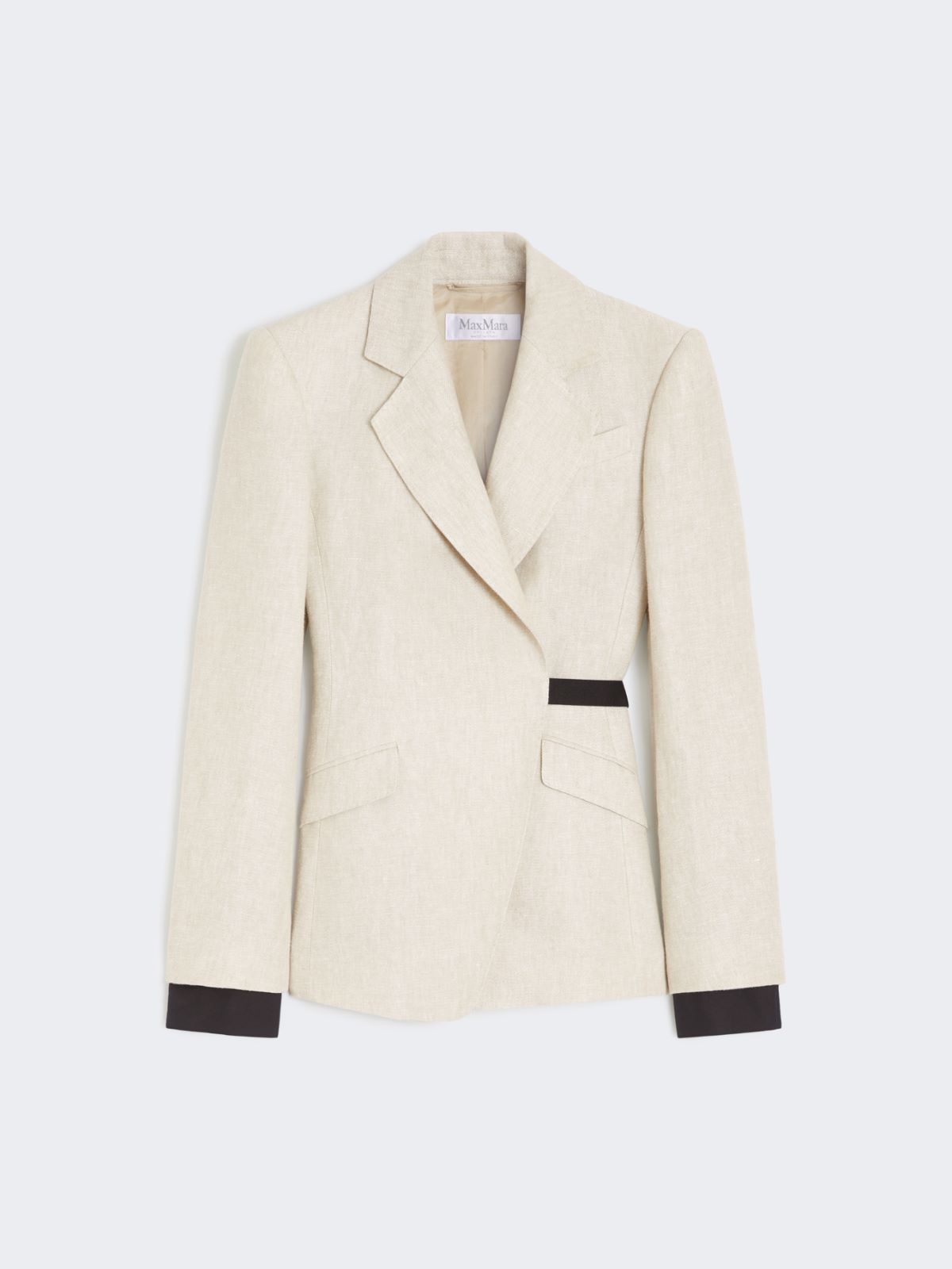Double-breasted blazer in linen drill - SAND - Max Mara - 6