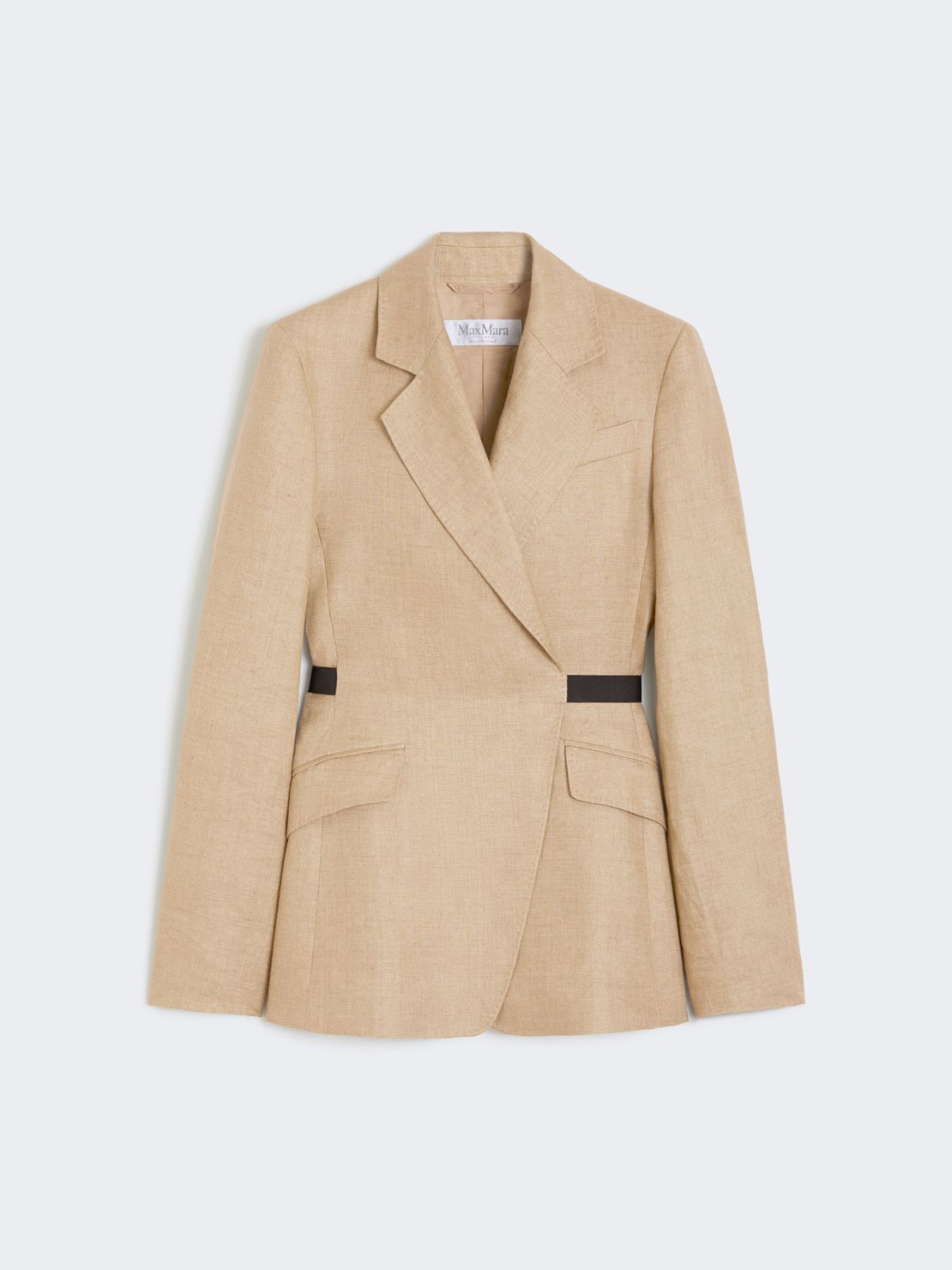 Double-breasted blazer in wool and cotton canvas - CAMEL - Max Mara - 6