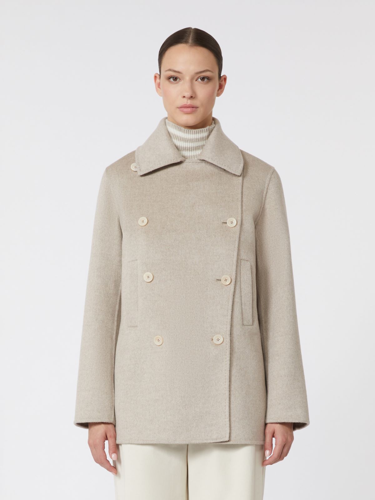 Double-breasted cashmere pea coat - SAND - Max Mara - 5