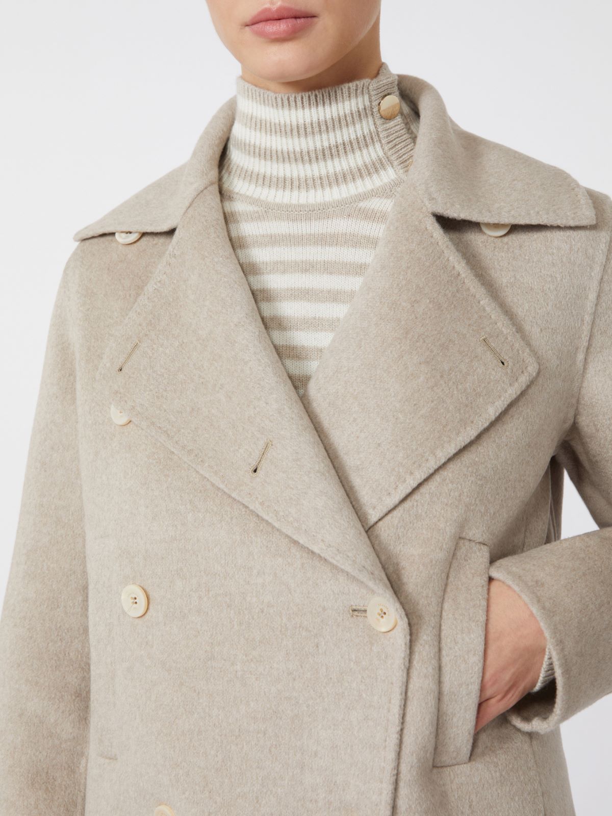 Double-breasted cashmere pea coat - SAND - Max Mara - 5