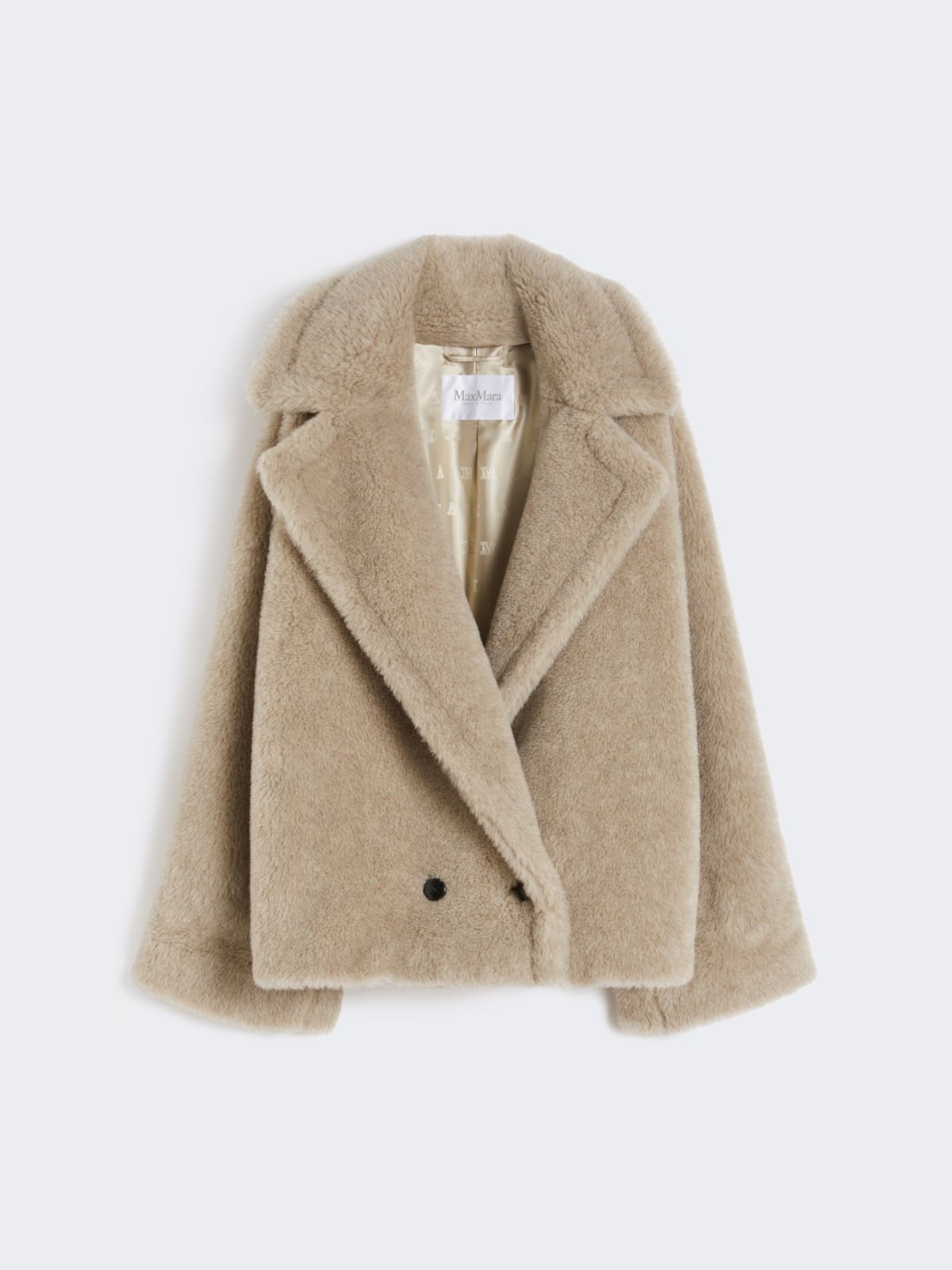 Alpaca and cashmere Teddy fabric coat - SAND - Max Mara - 8