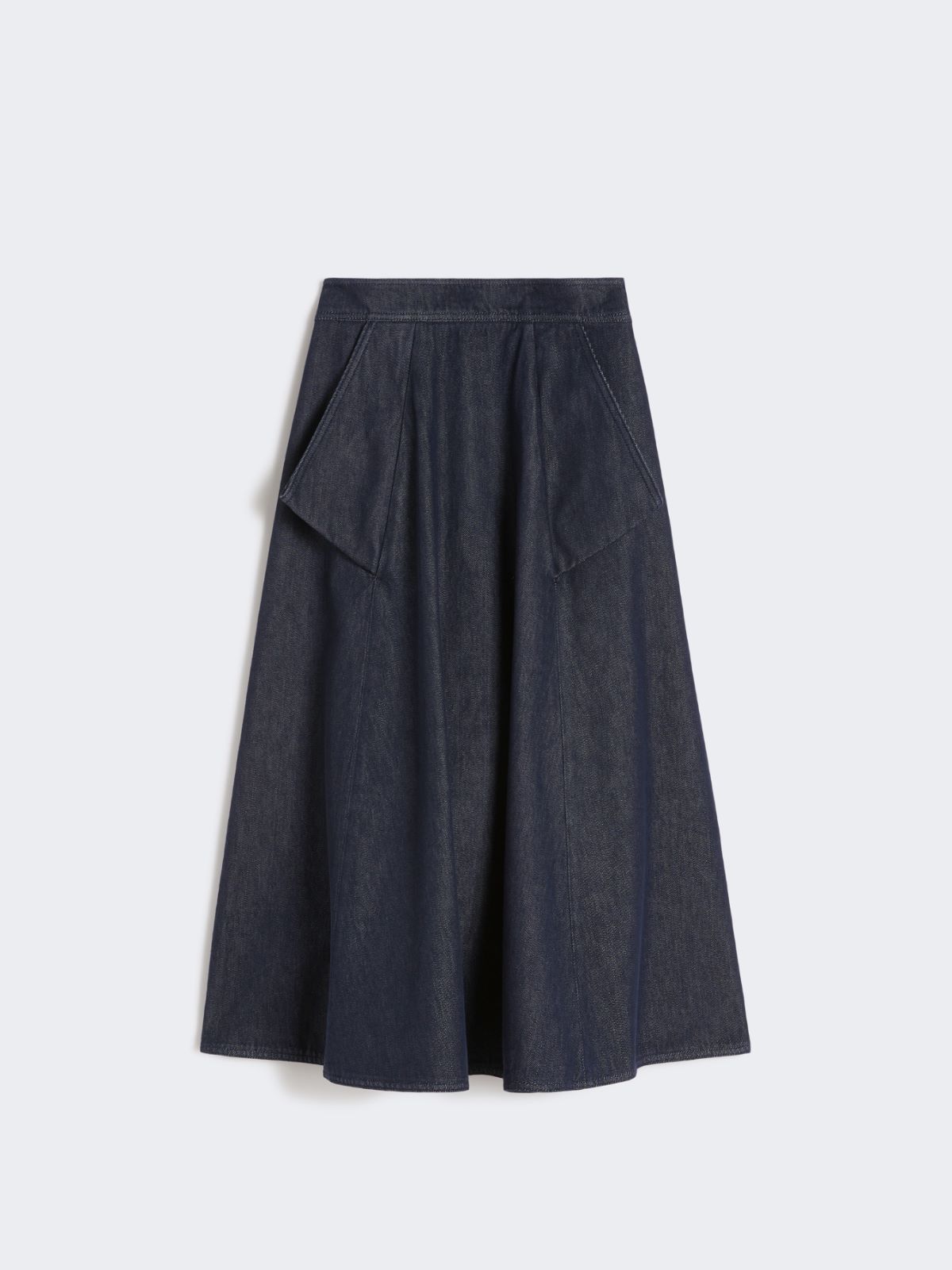 Denim-look cotton midi skirt - MIDNIGHTBLUE - Max Mara - 4