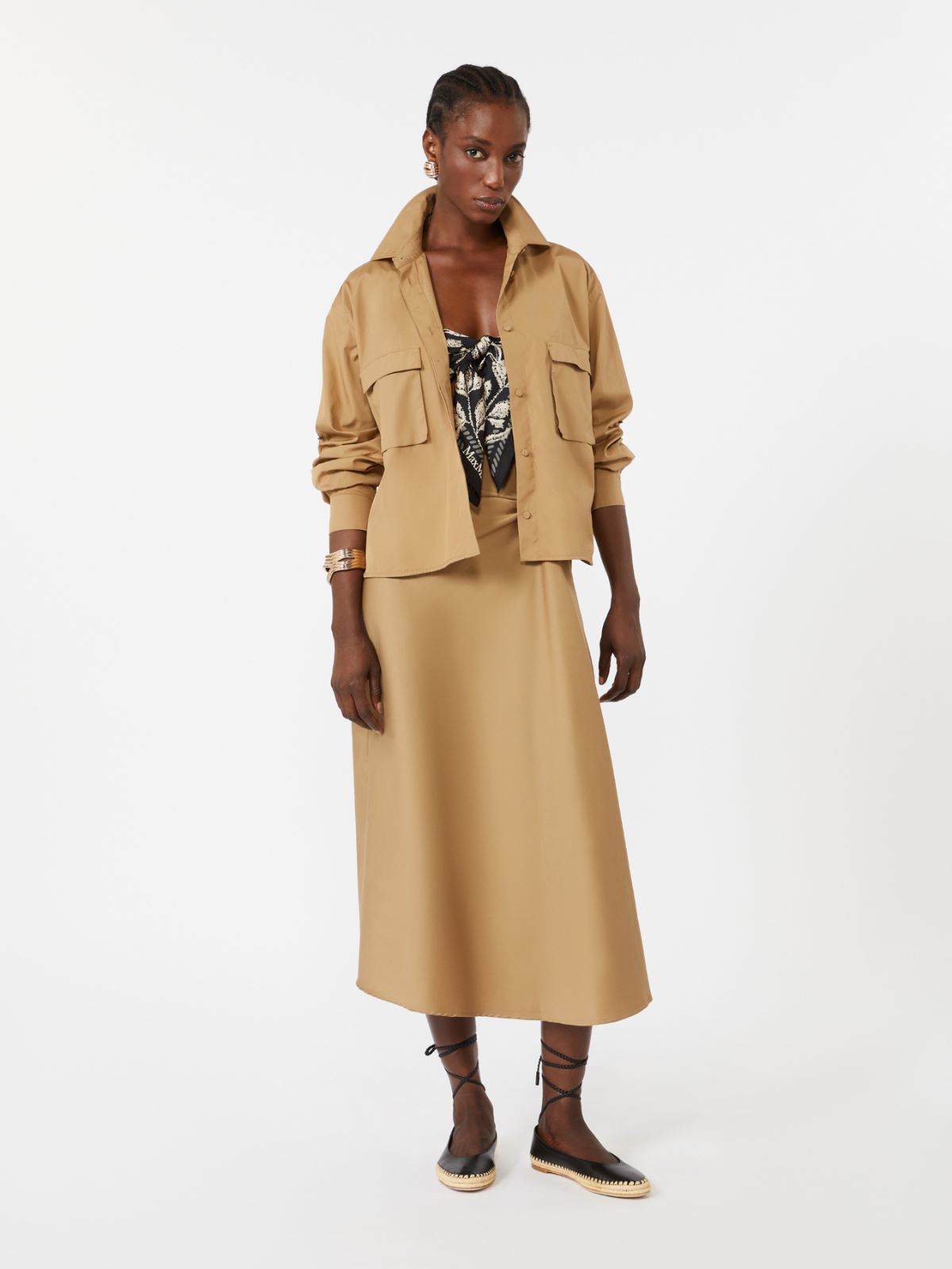 파지 코튼 스커트 + DESERT - Max Mara