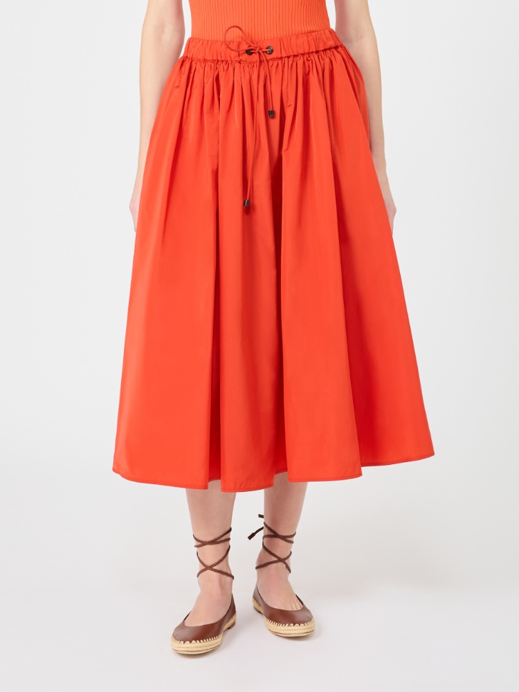 [ロンツァ] シルク タフタ スカート - CORAL - 2