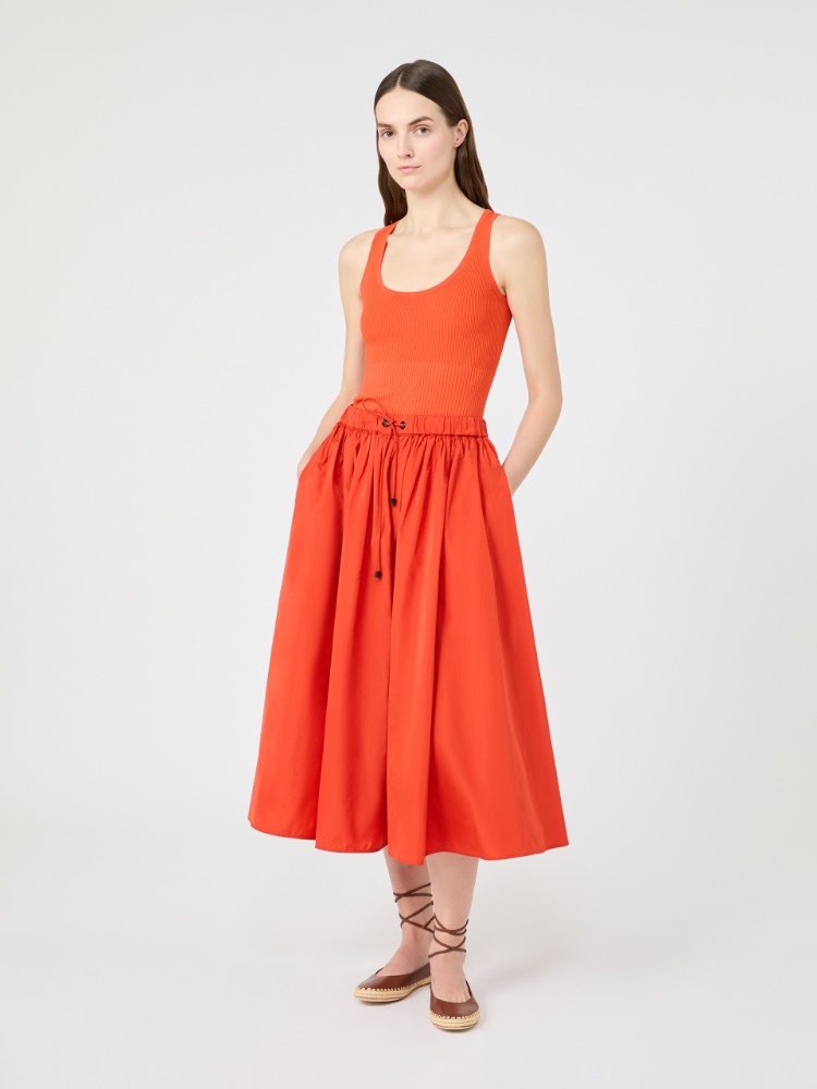 [ロンツァ] シルク タフタ スカート - CORAL