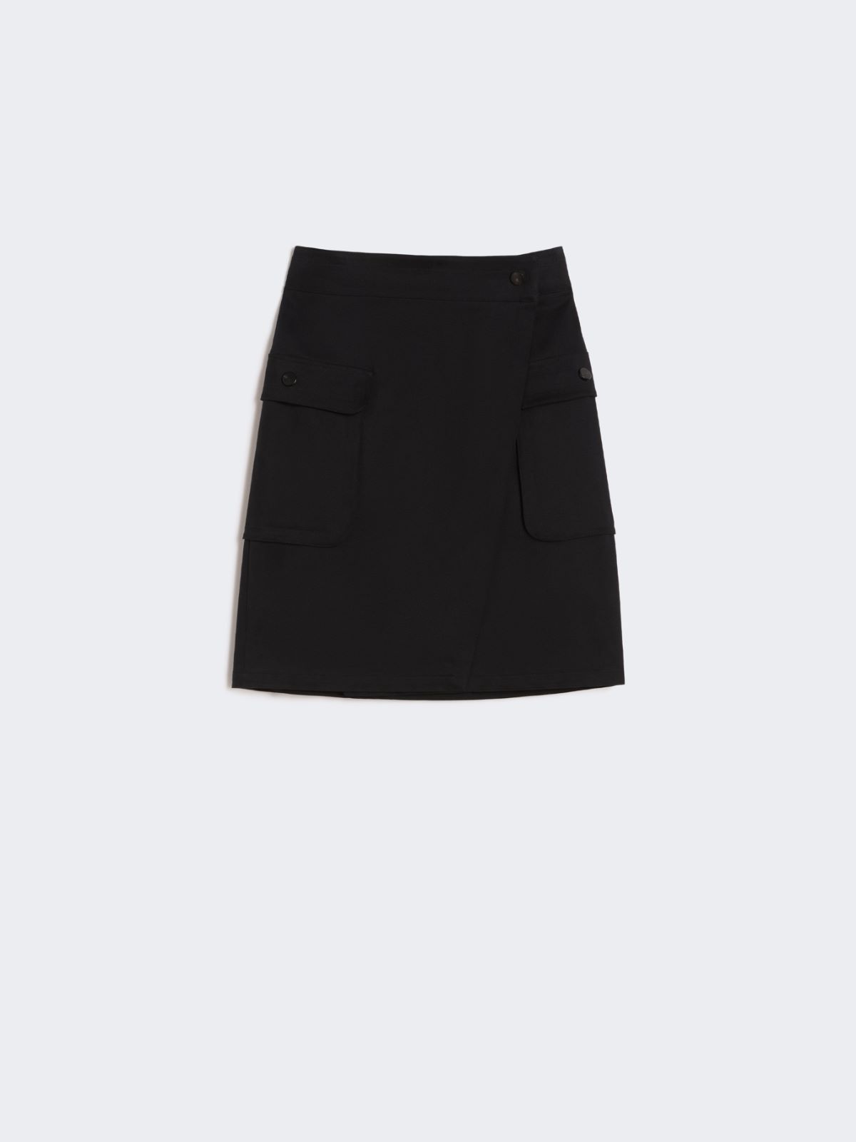 Stretch cotton wrap skirt - BLACK - Max Mara - 10