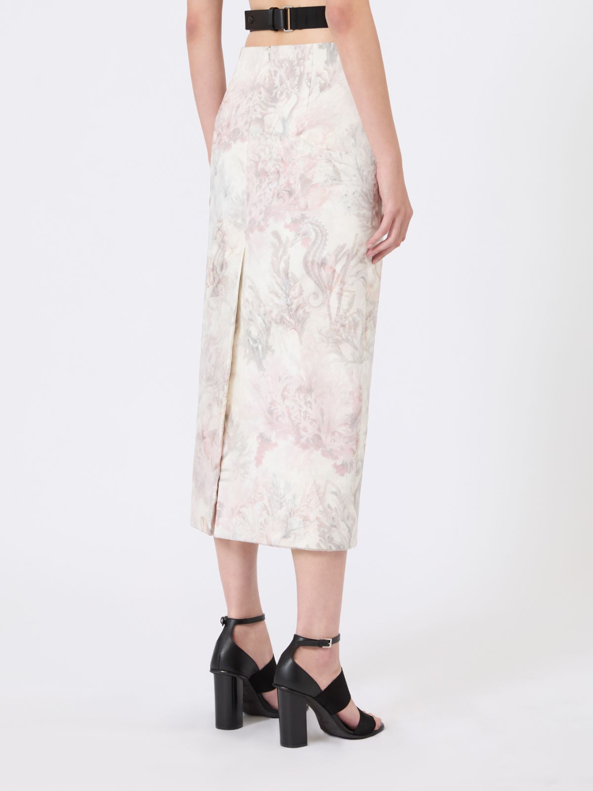 Printed organza and gabardine pencil skirt - WHITE - Max Mara - 9