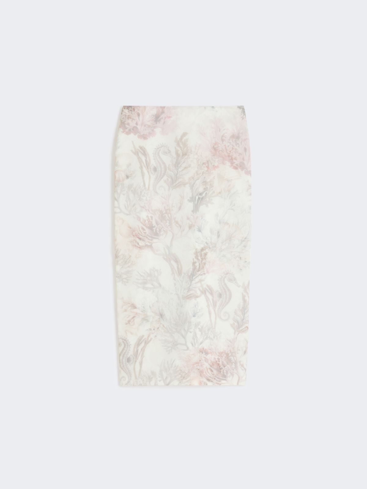 Printed organza and gabardine pencil skirt - WHITE - Max Mara - 9
