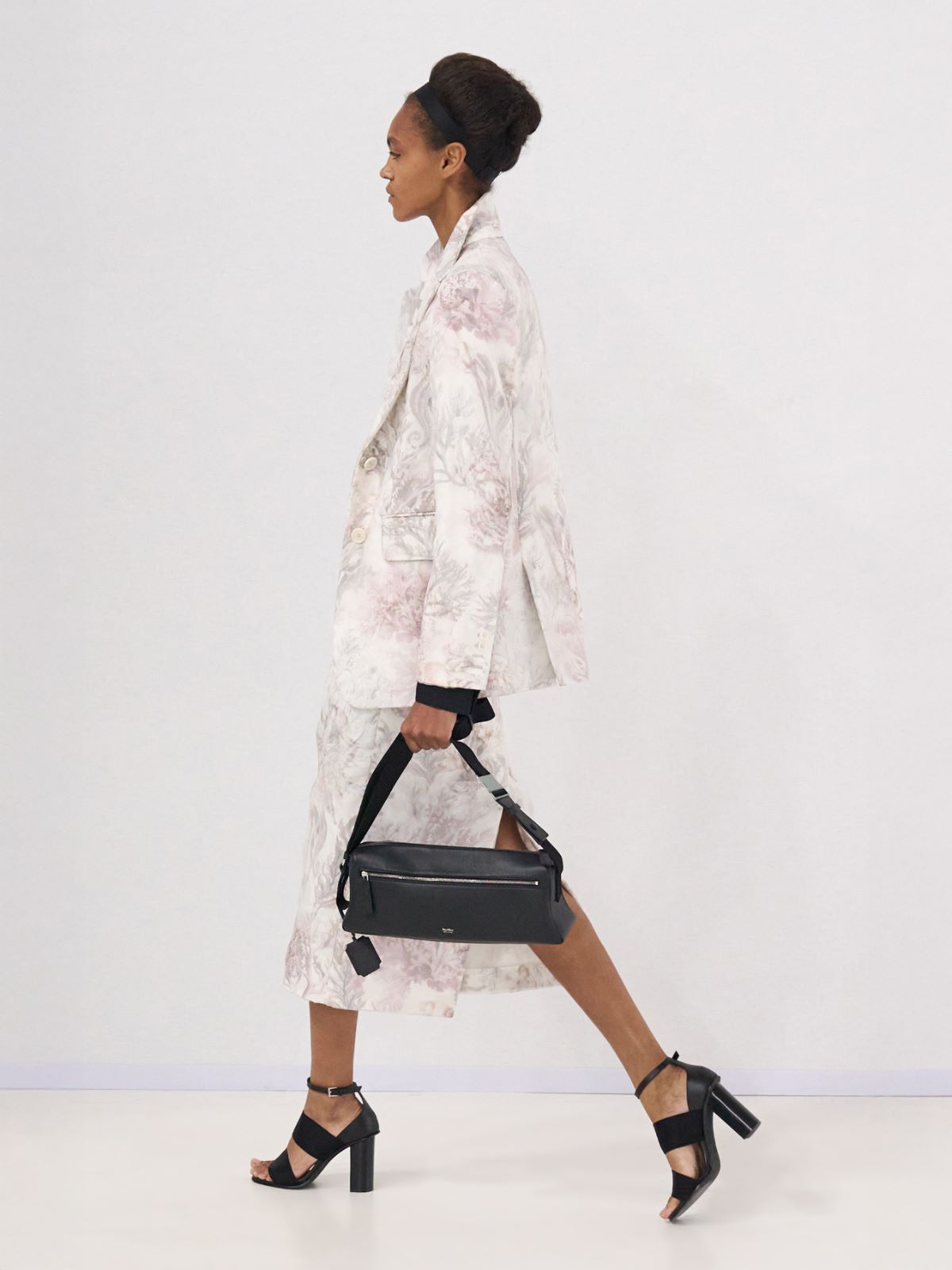 Printed organza and gabardine pencil skirt - WHITE - Max Mara - 9