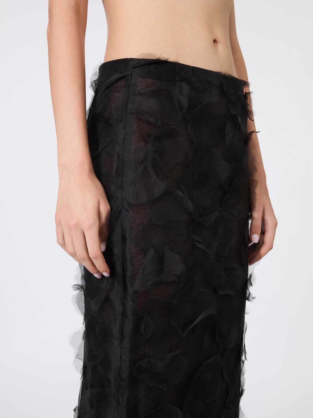 Silk jacquard midi skirt - BLACK - Max Mara - 4