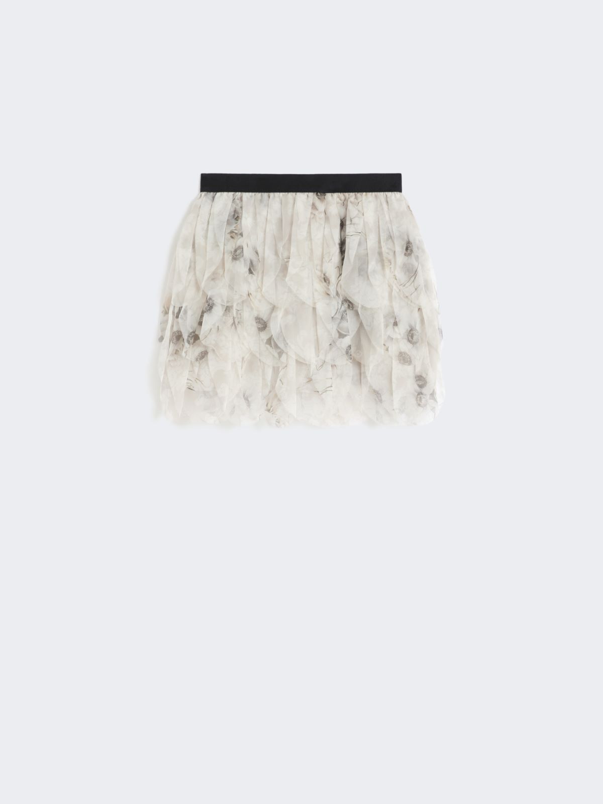 Short Skirt With Petals In Printed Organza by Max Mara