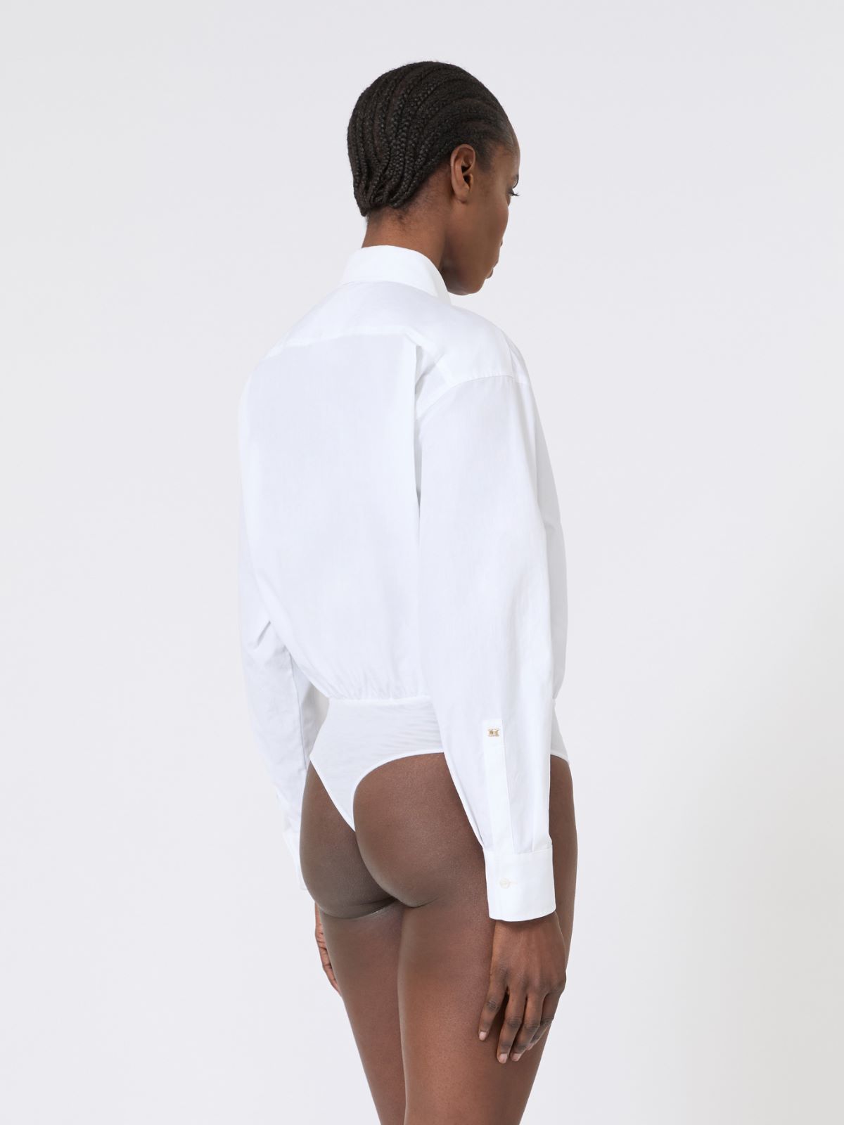 Poplin shirt bodysuit - OPTICAL WHITE - Max Mara - 5