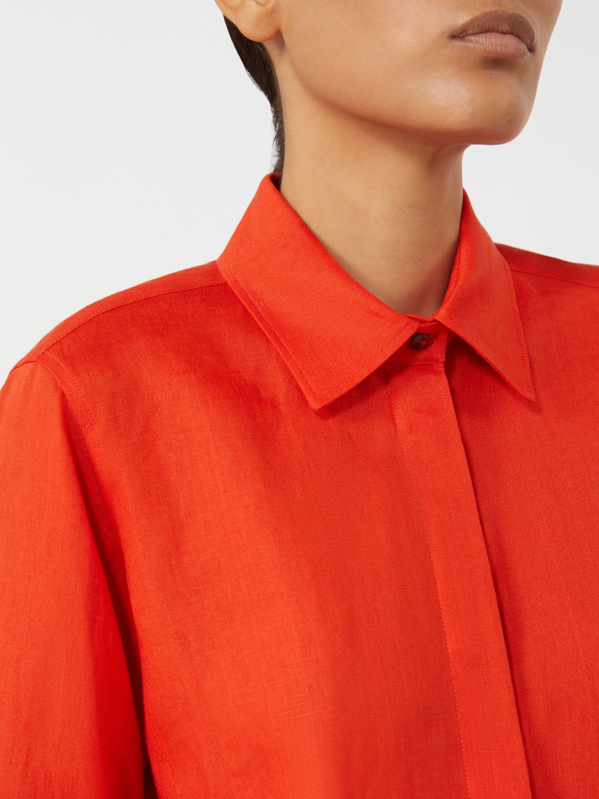 Hemdbluse aus Leinencanvas - KORALLE - 4