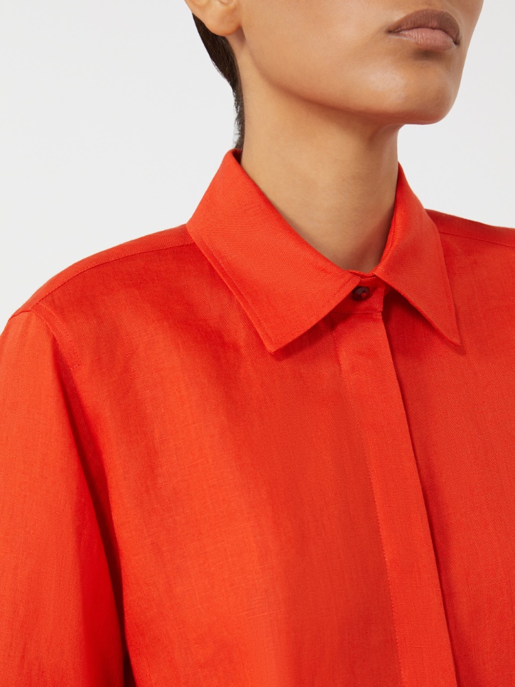 Hemdbluse aus Leinencanvas - KORALLE - 4