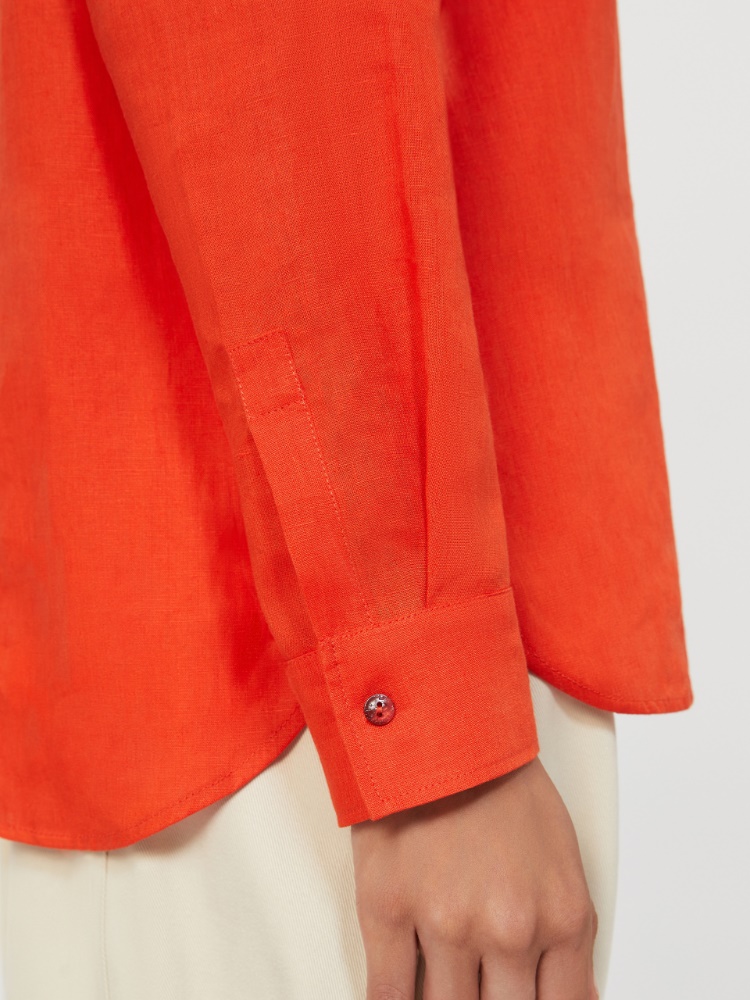 Hemdbluse aus Leinencanvas - KORALLE - 5