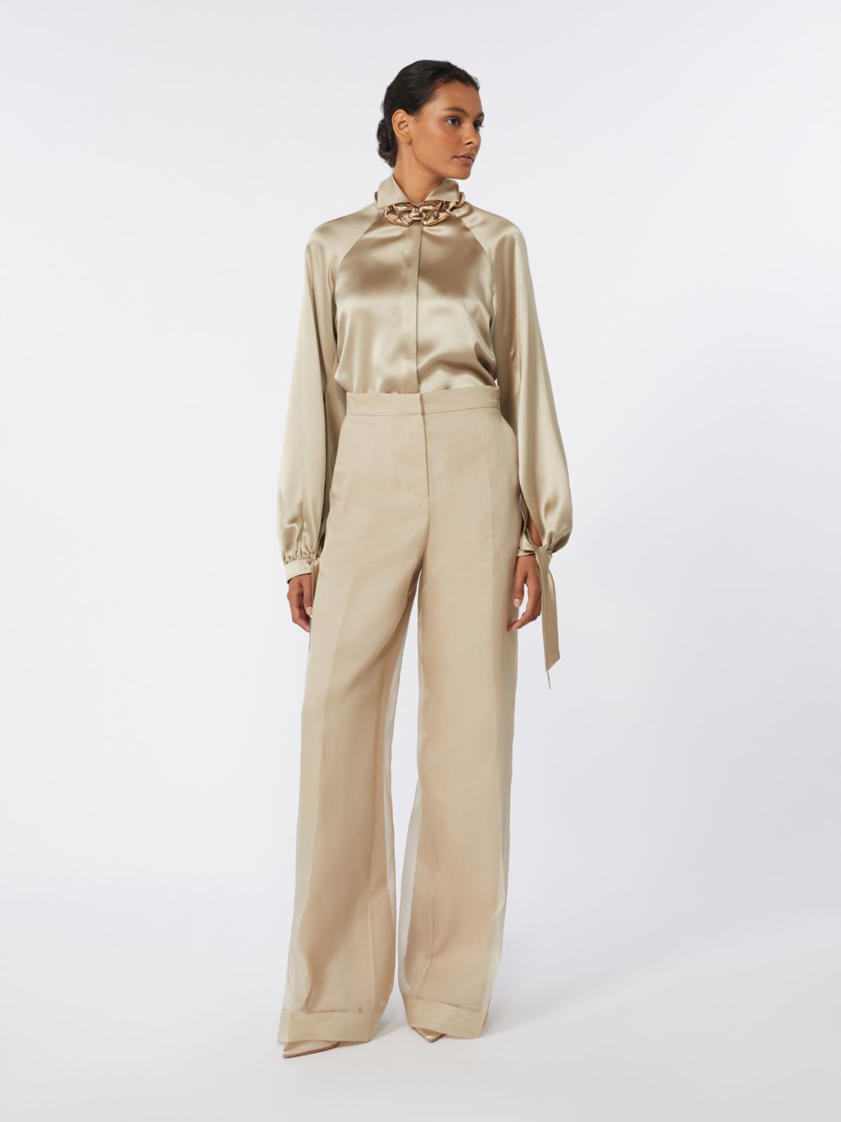 Hemdbluse aus Seidensatin - SAND - Max Mara