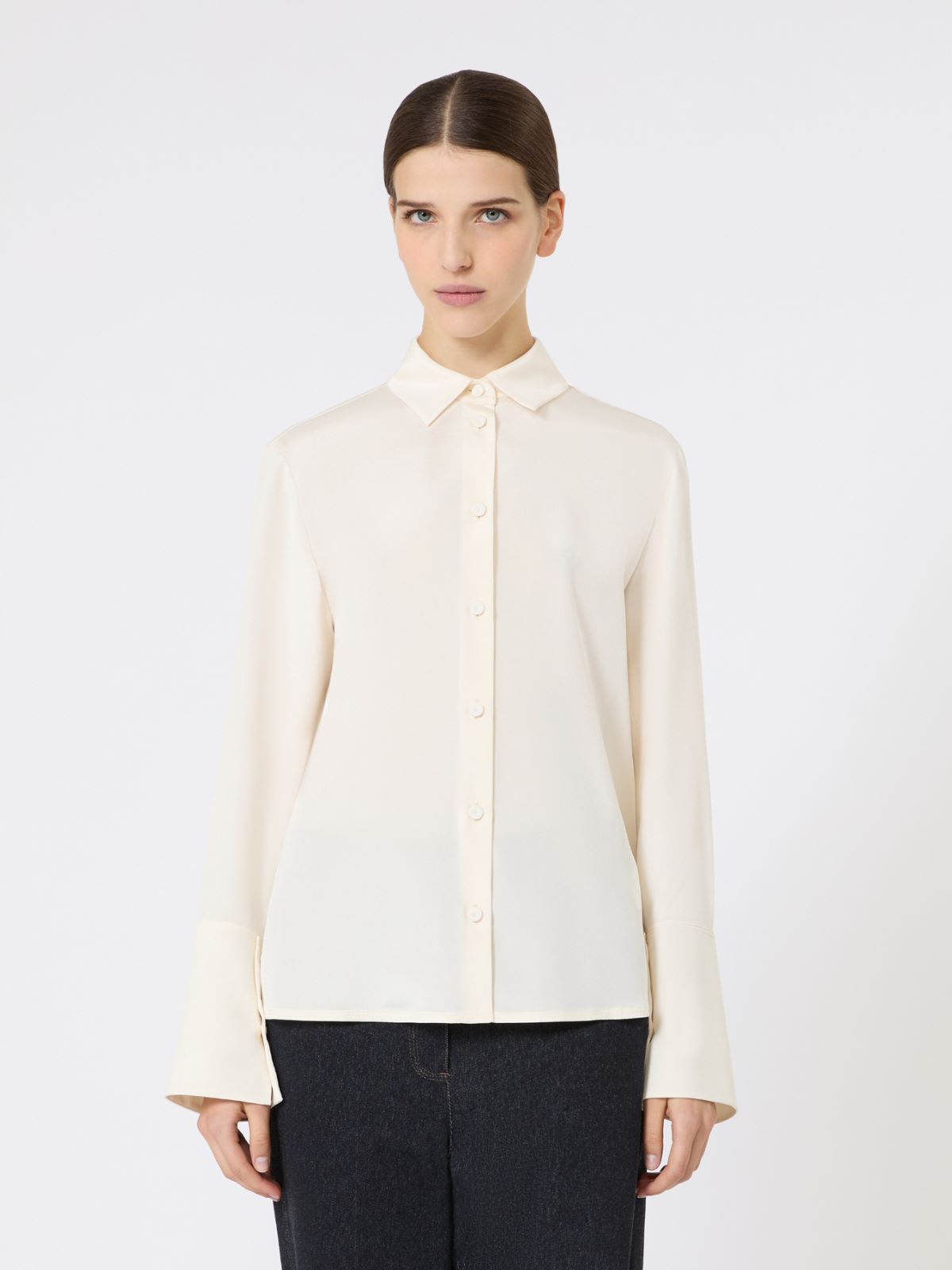Silk crêpe de Chine shirt - IVORY - Max Mara - 5