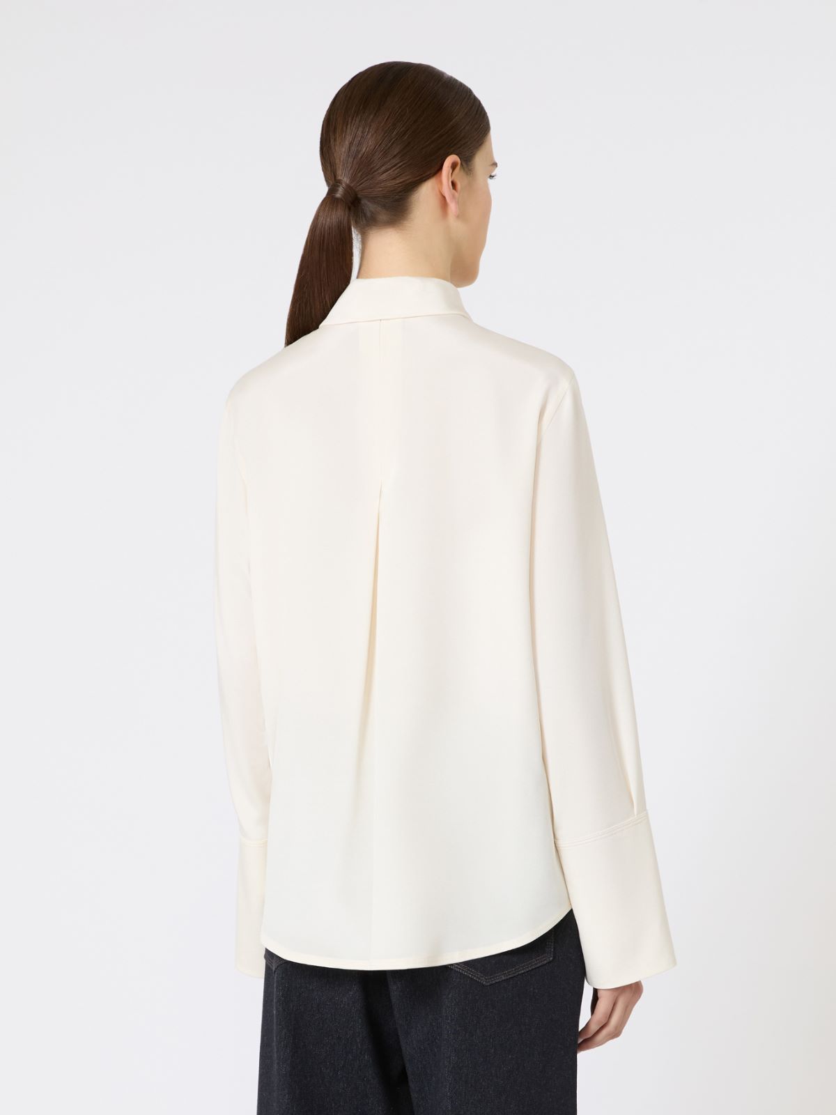 Silk crêpe de Chine shirt - IVORY - Max Mara - 5
