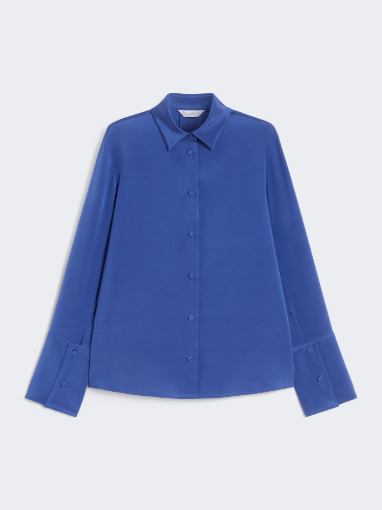 Silk crêpe de Chine shirt - CORNFLOWER BLUE - Max Mara