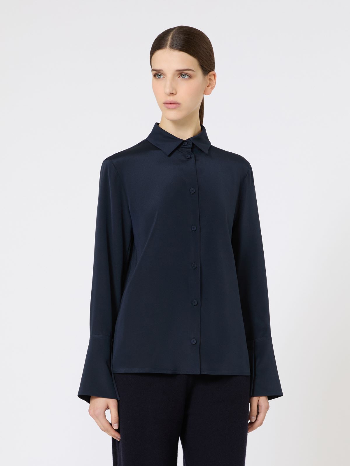 Silk crêpe de Chine shirt - ULTRAMARINE - Max Mara - 5