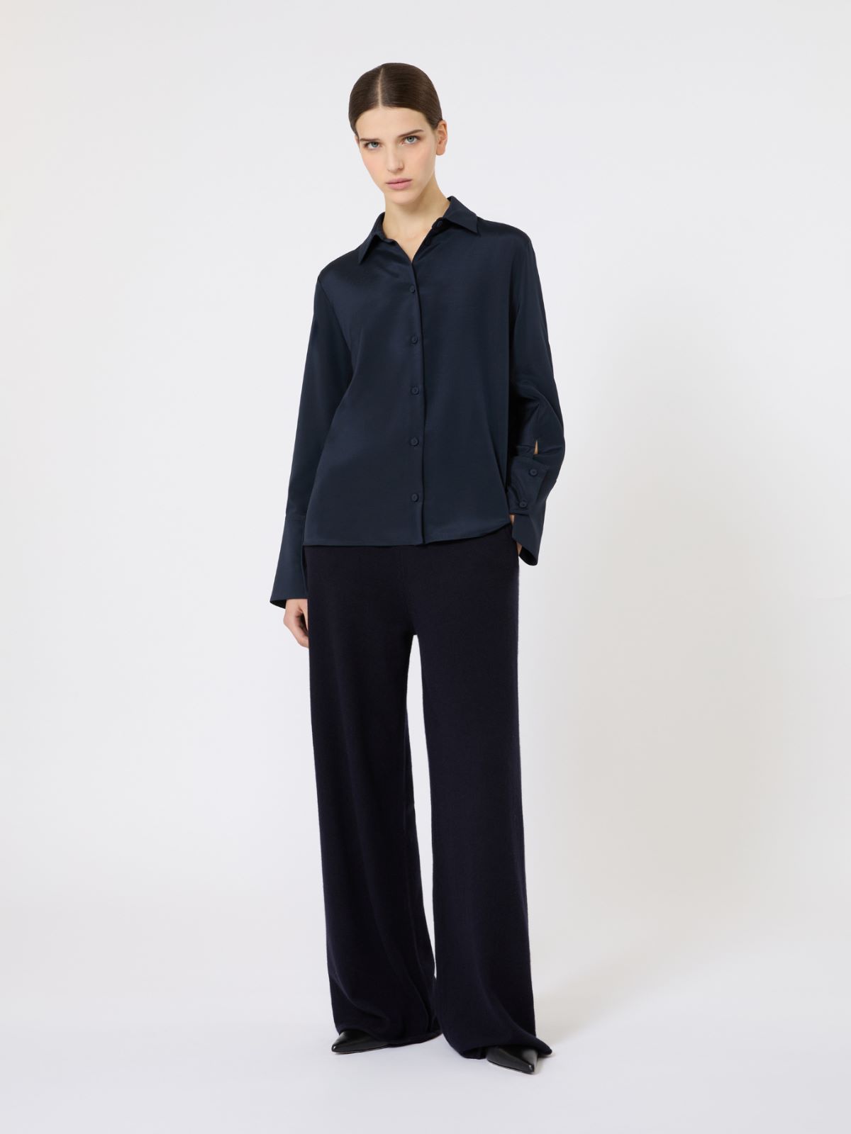 Silk crêpe de Chine shirt - ULTRAMARINE - Max Mara