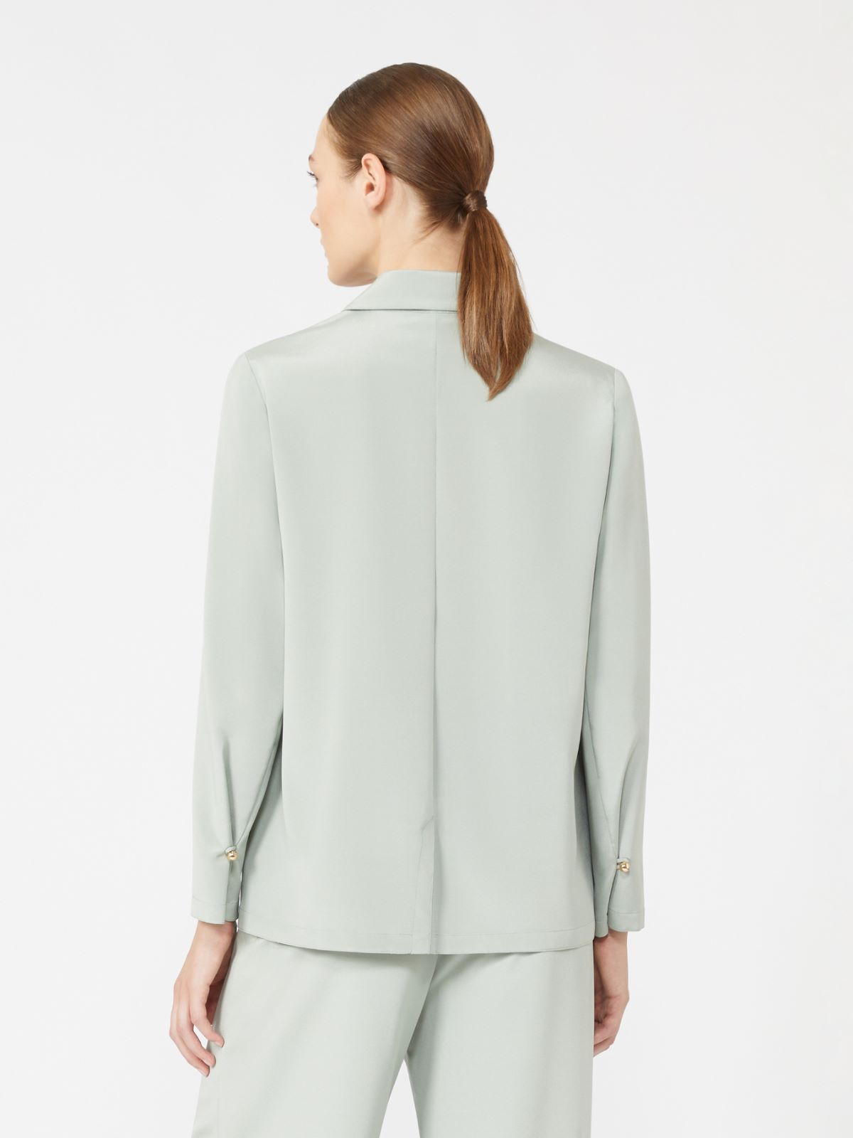 Chemise en crêpe de Chine de soie - VERT PASTEL - Max Mara - 8