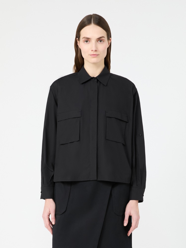 테누에 코튼 셔츠 - BLACK - 2