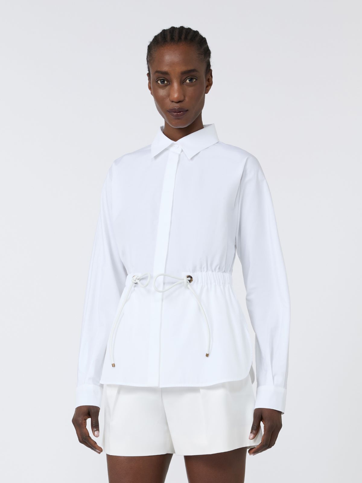 Cotton poplin shirt - OPTICAL WHITE - Max Mara - 2