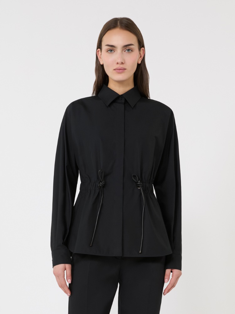 Cotton poplin shirt - BLACK - 2