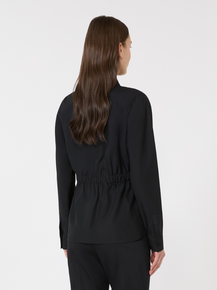 Cotton poplin shirt - BLACK - 3
