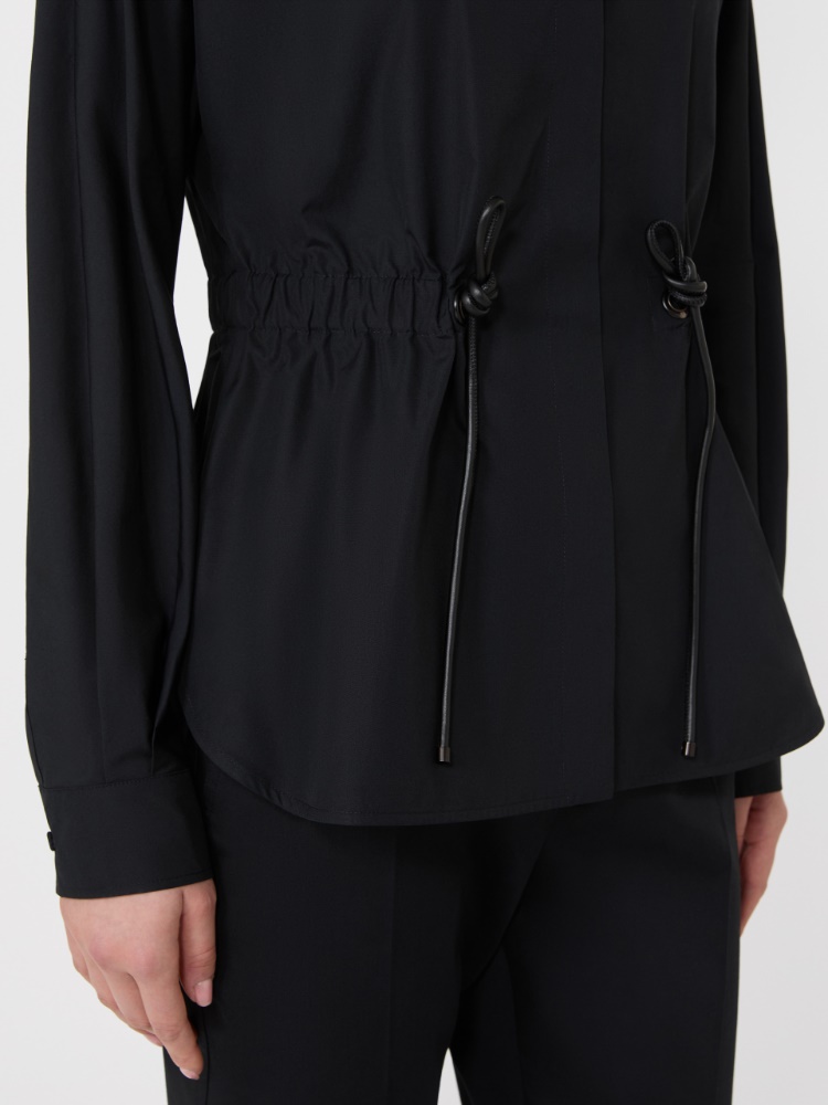 Cotton poplin shirt - BLACK - 4