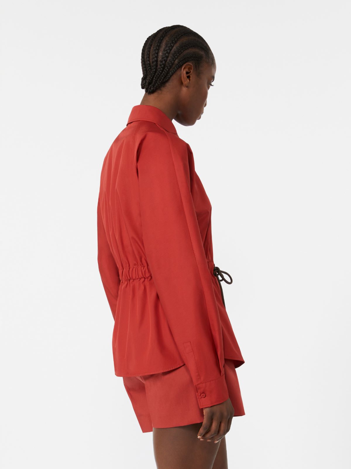 Chemise en popeline de coton - ROUGE - Max Mara - 3