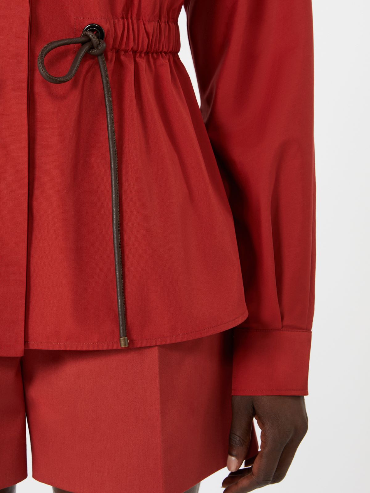 Chemise en popeline de coton - ROUGE - Max Mara - 4