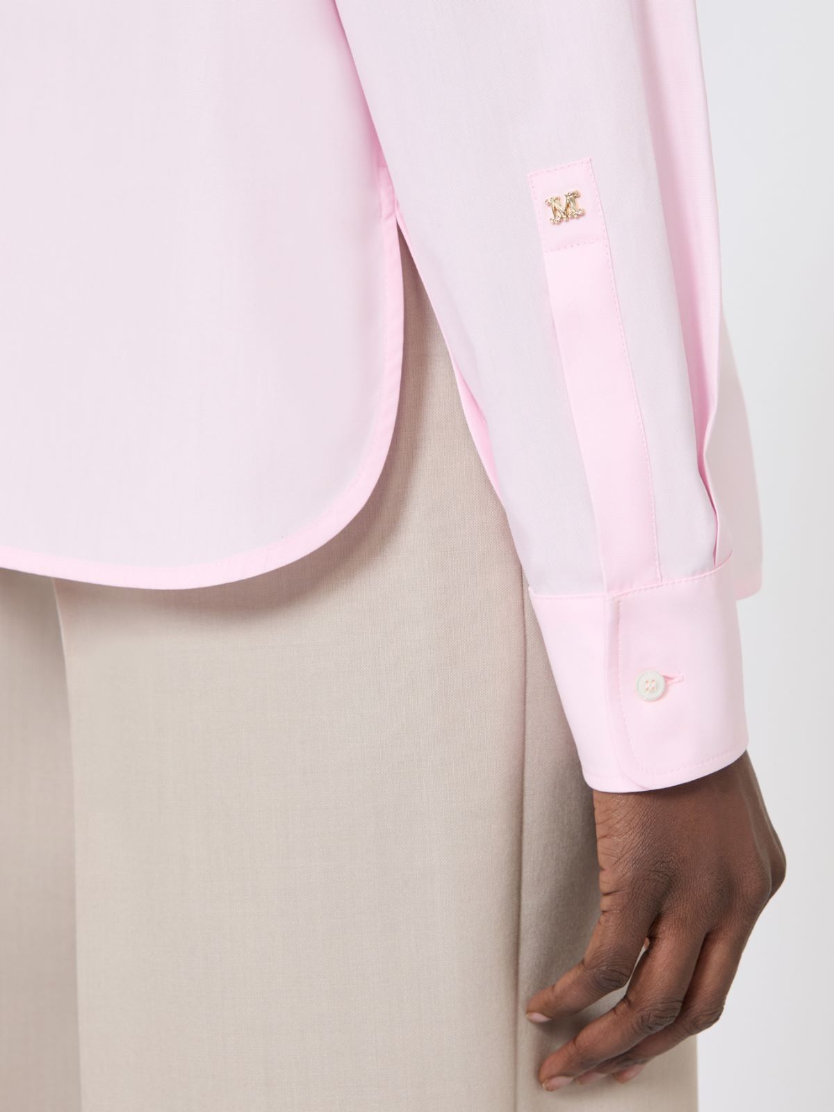 Cotton poplin shirt - PINK - Max Mara - 5