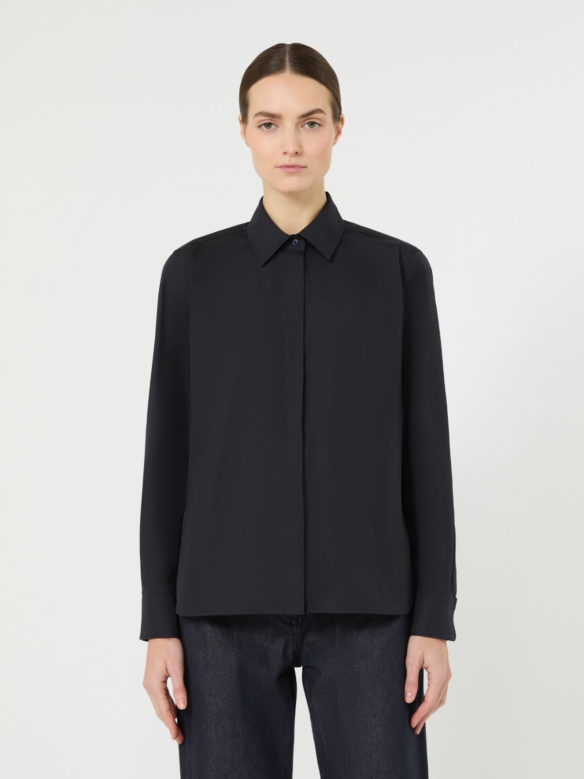 Cotton poplin shirt - ULTRAMARINE - Max Mara - 5