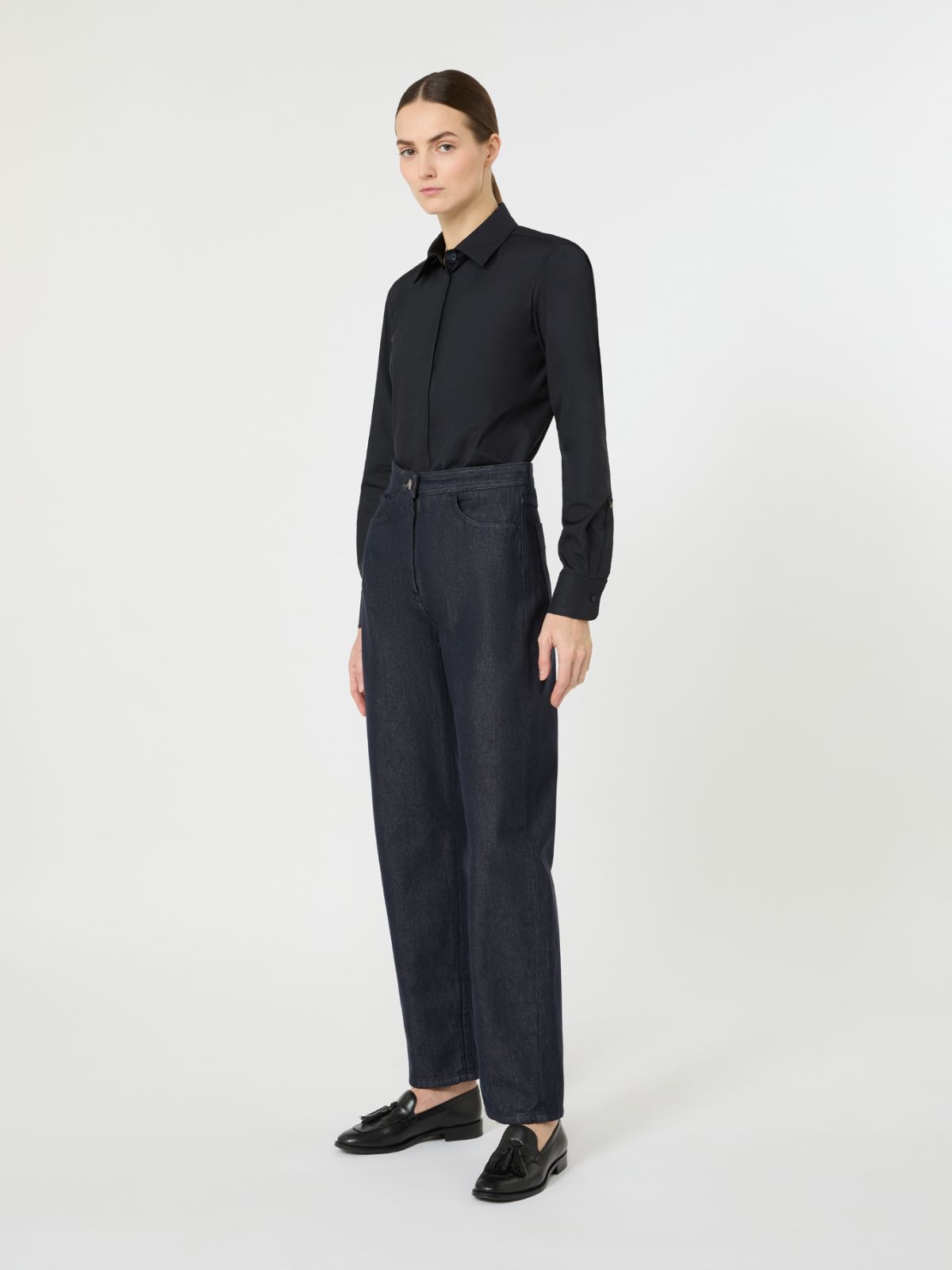 Cotton poplin shirt - ULTRAMARINE - Max Mara - 9