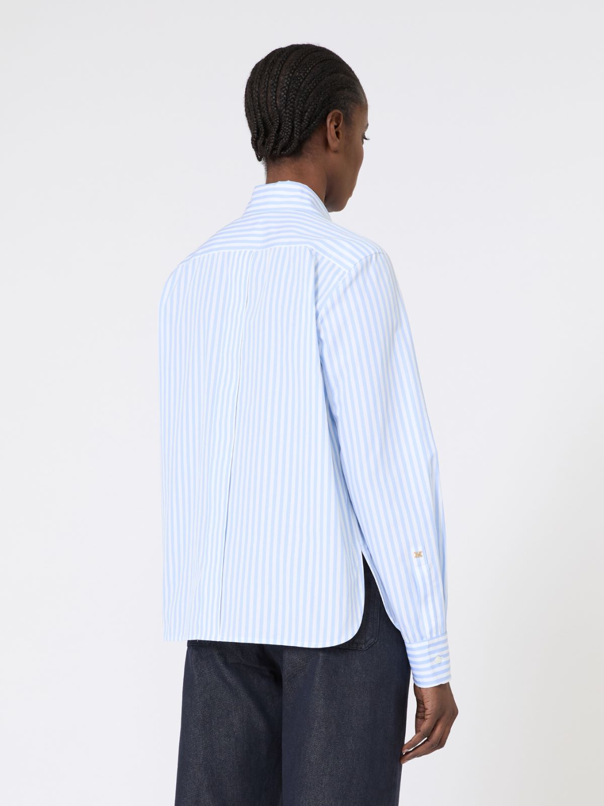 Striped poplin shirt - LIGHT BLUE - Max Mara - 5