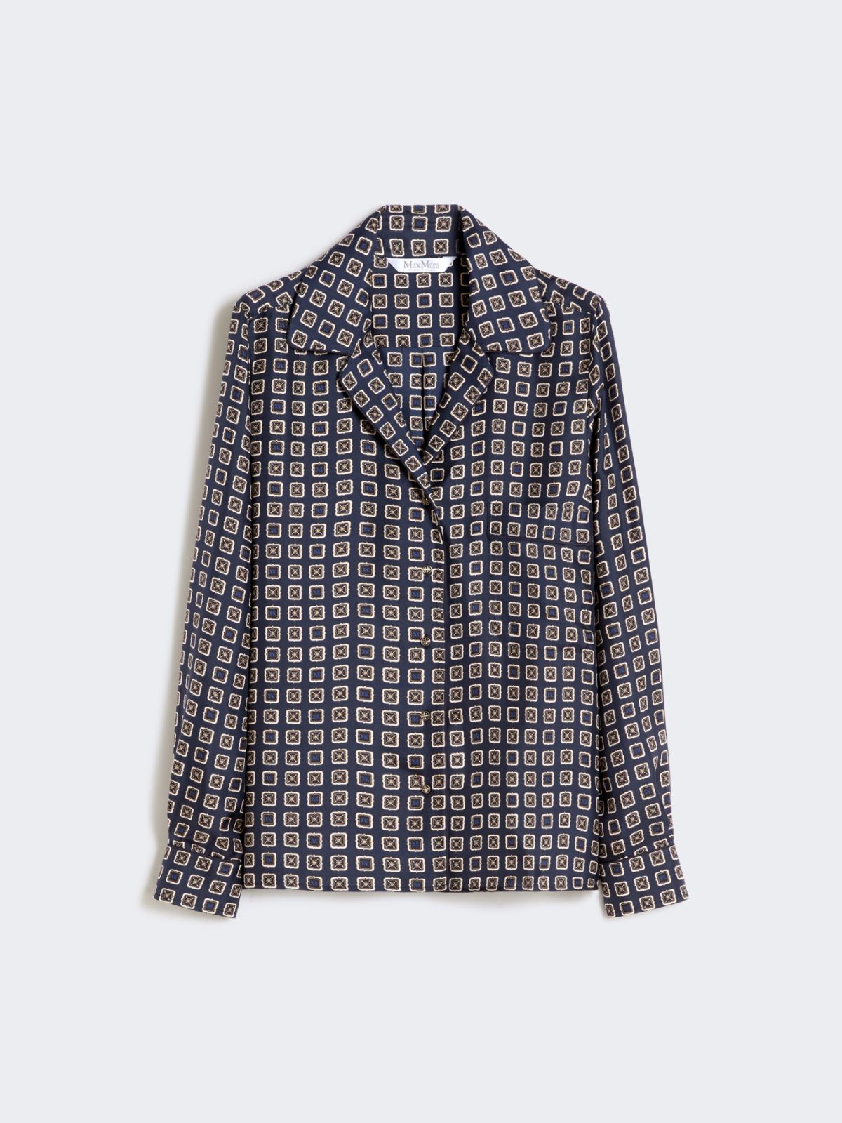 Semi-fitted printed silk shirt - ULTRAMARINE - Max Mara - 10