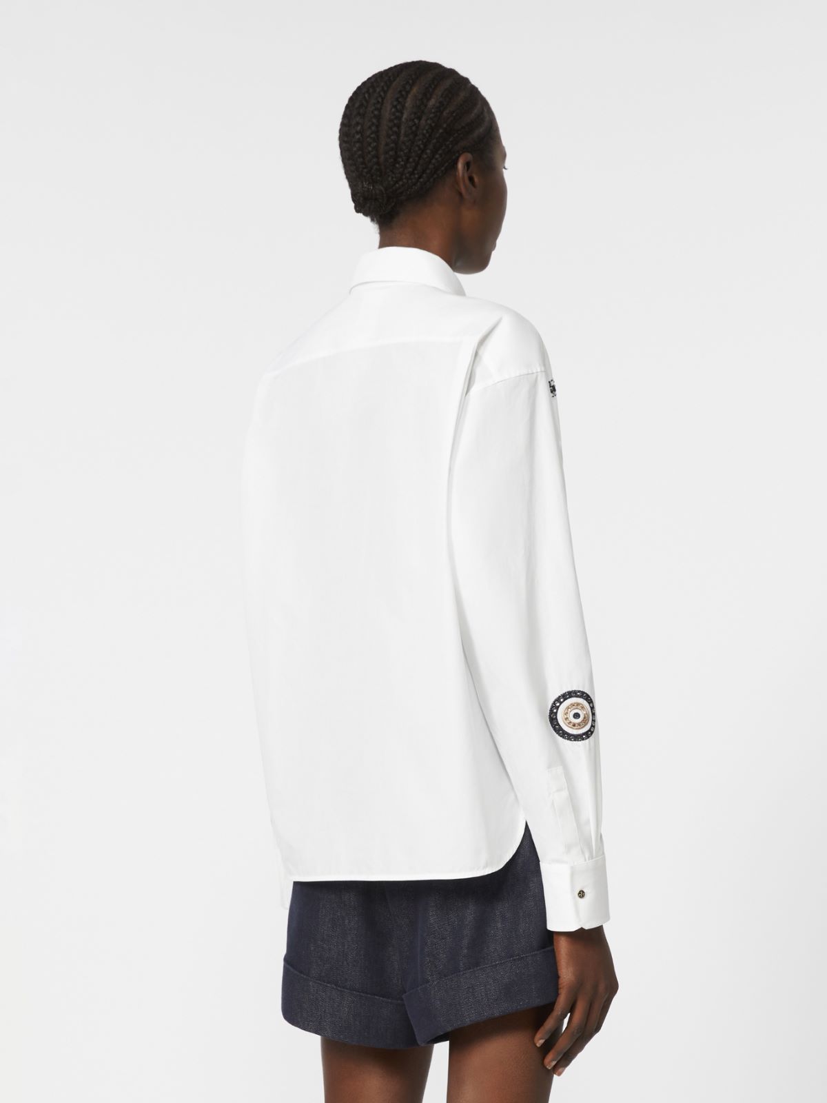Embroidered poplin shirt - OPTICAL WHITE - Max Mara - 5