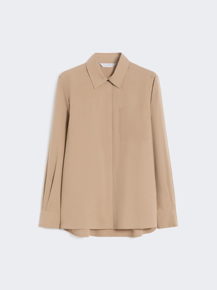 Silk canvas shirt - HAZELNUT BROWN - Max Mara