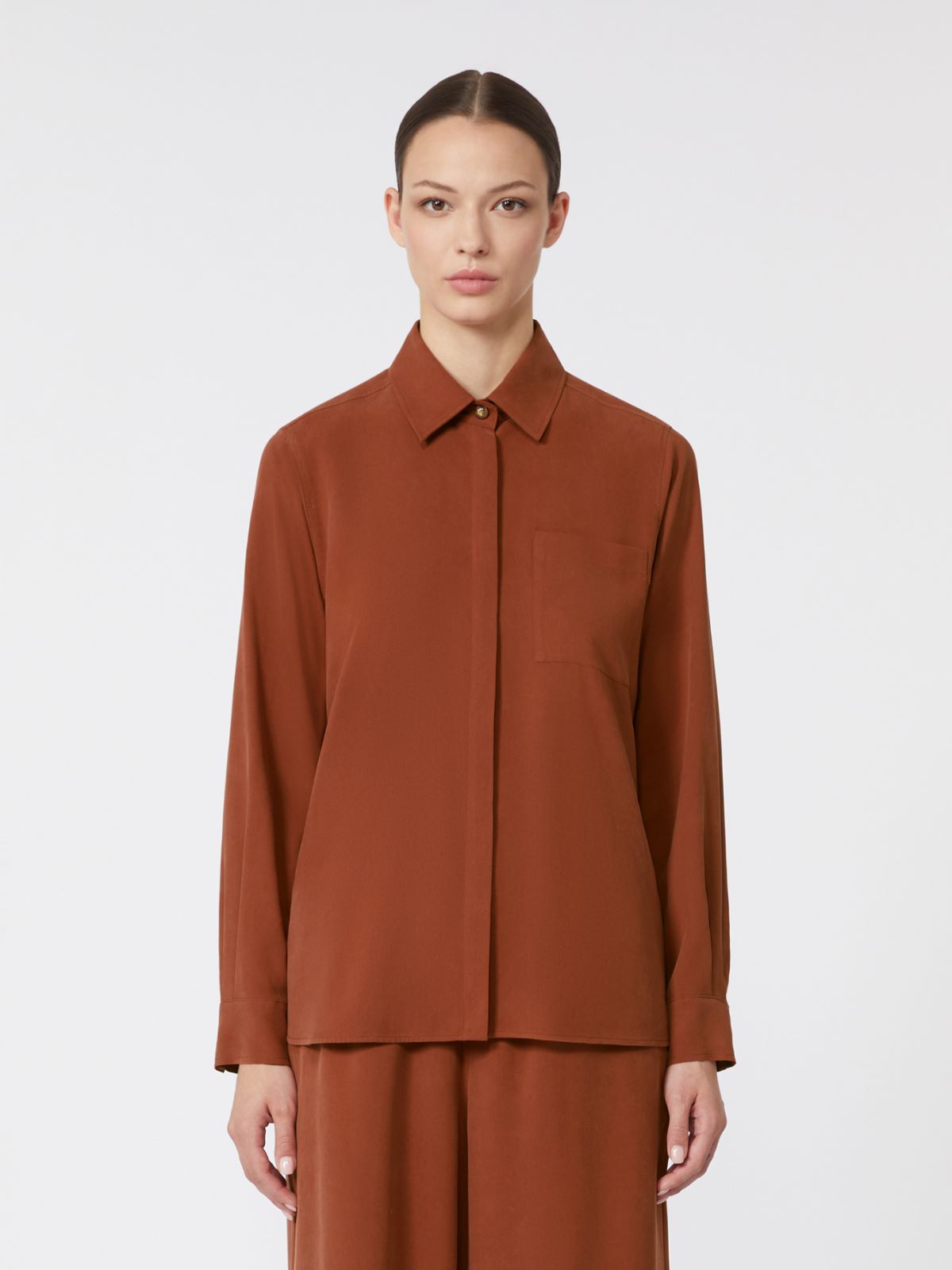 Chemise en toile de soie - TERRE CUITE - Max Mara - 6