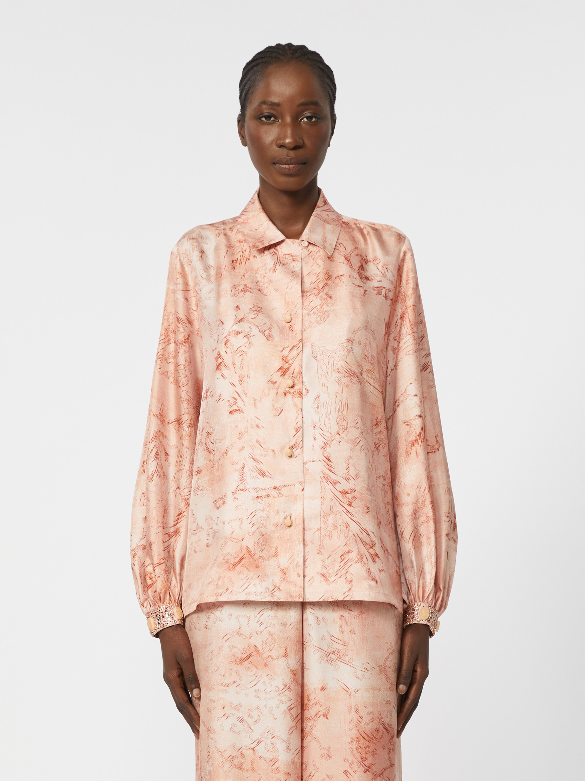 Printed silk shirt - PINK - Max Mara - 2