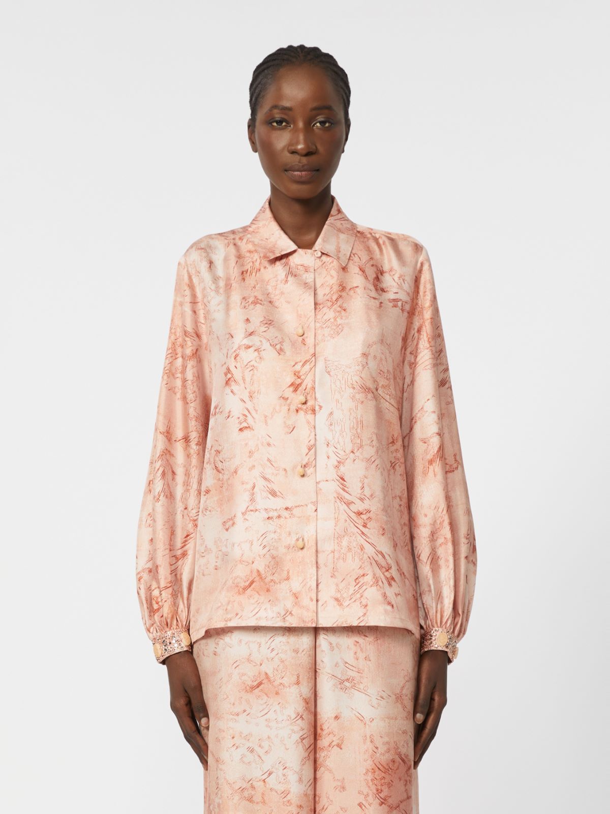 Printed silk shirt - PINK - Max Mara - 5
