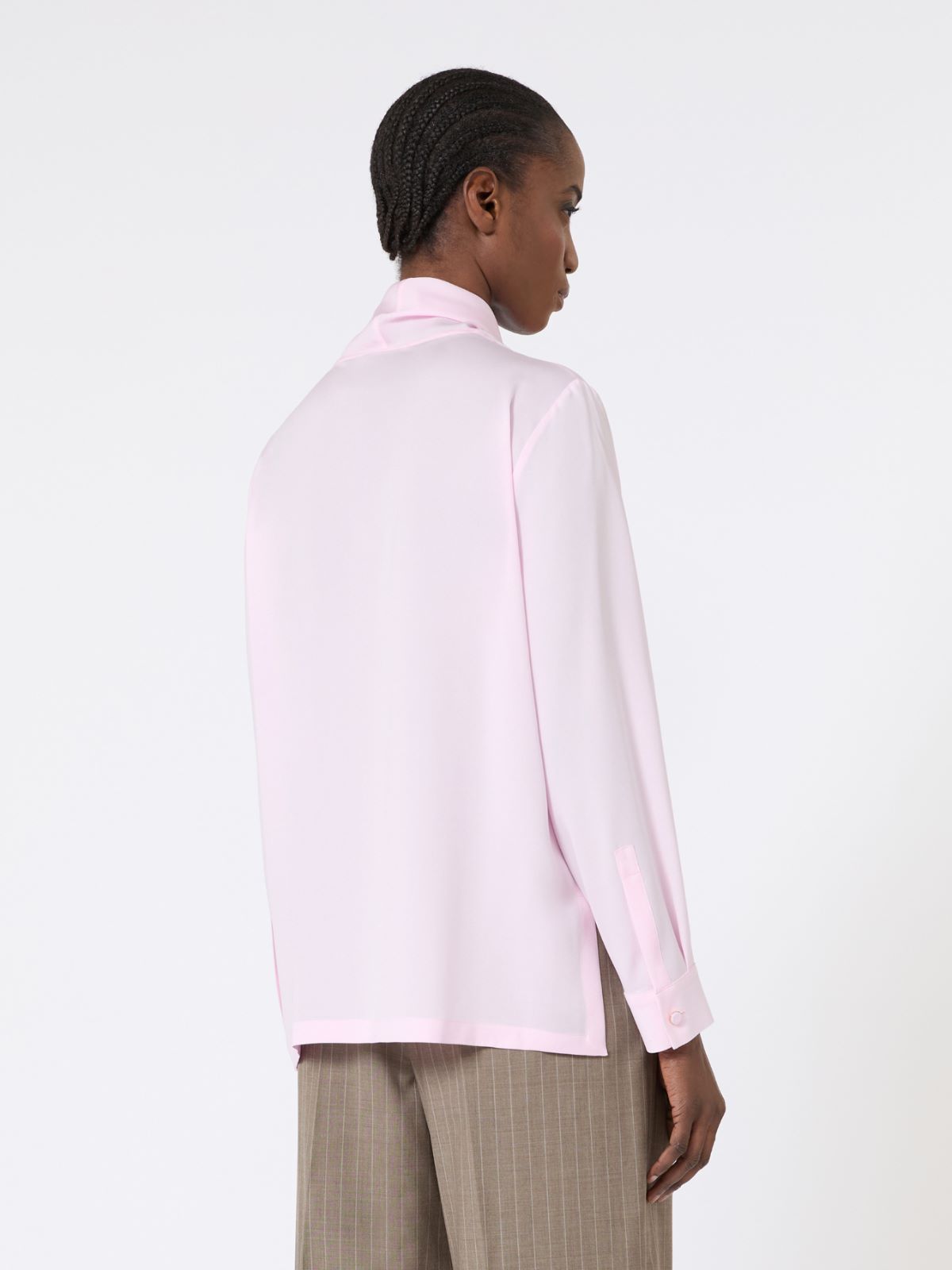 Silk charmeuse blouse - PINK - Max Mara - 6