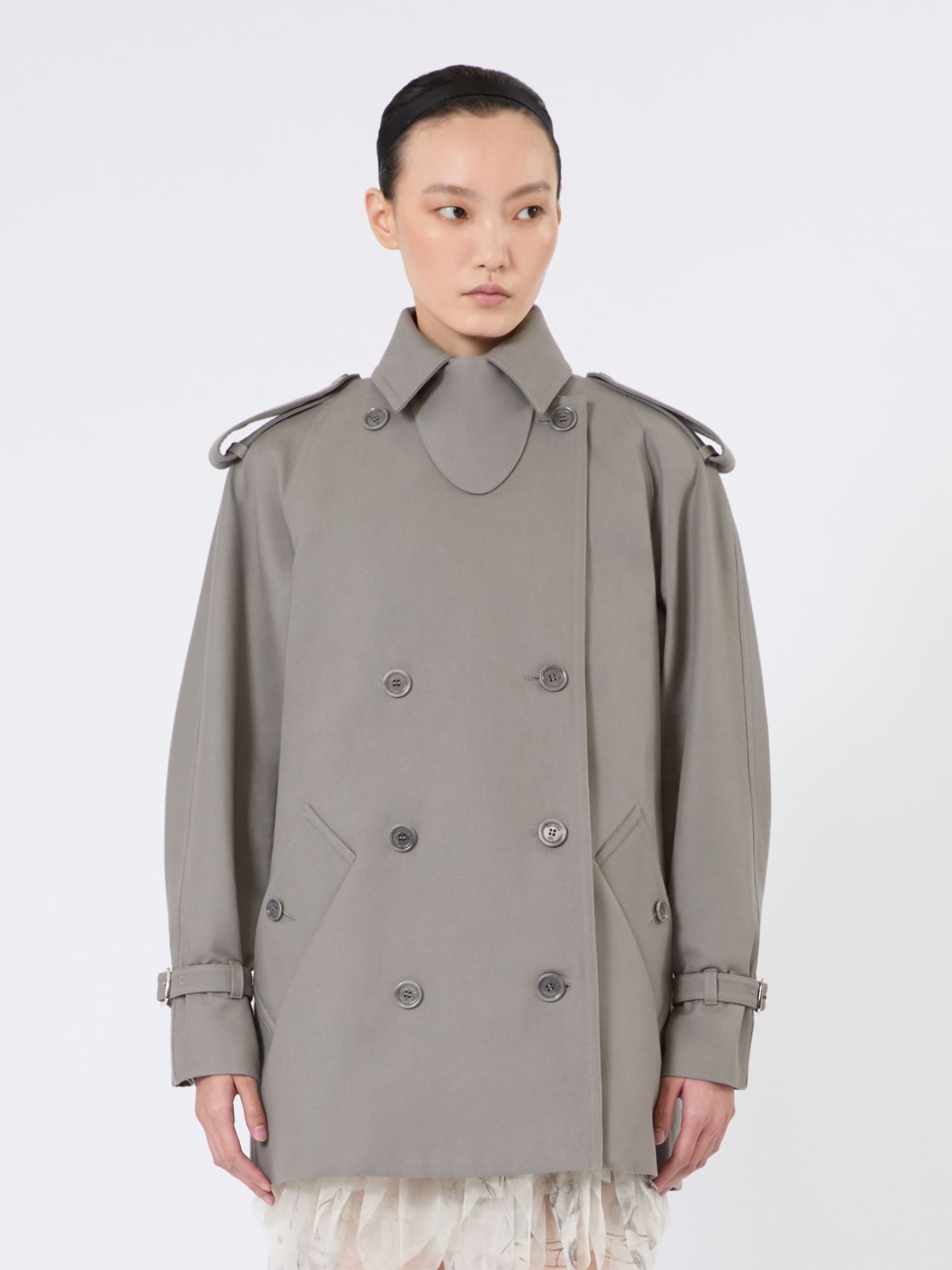 Short cotton duster coat - MEDIUM GREY - Max Mara - 2
