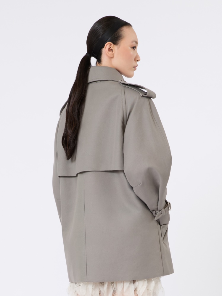 Short cotton duster coat - MEDIUM GREY - Max Mara - 3